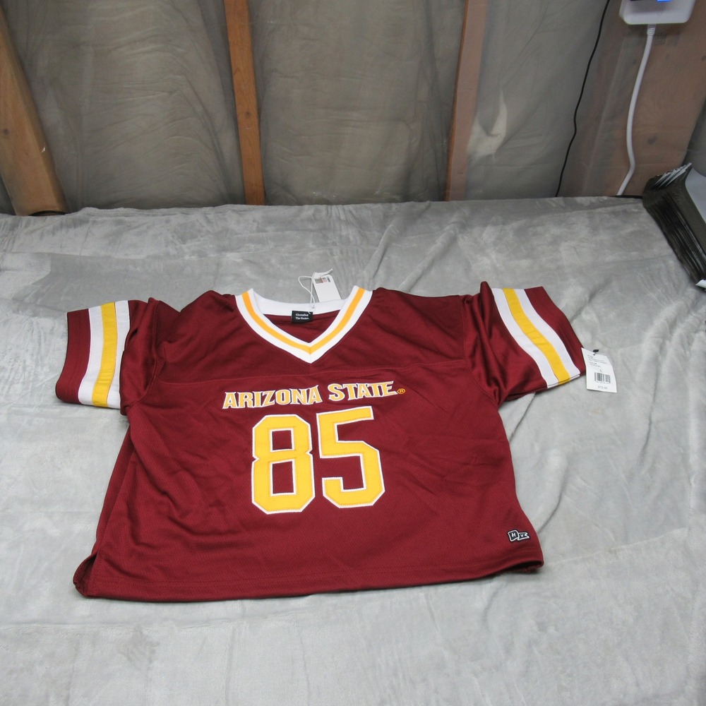 Arizona State Shirt Women Large Hype Vice Maroon V Football Jersey‎ Crop $72 NEW